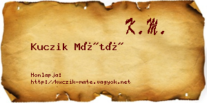Kuczik Máté névjegykártya