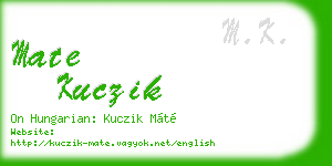 mate kuczik business card