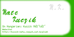 mate kuczik business card